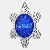 Feliz Navidad - Snowburst Tin Sneeuwvlok Ornament (Rechts)