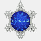 Feliz Navidad - Snowburst Tin Sneeuwvlok Ornament (Voorkant)