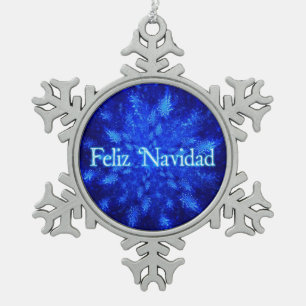 Feliz Navidad - Snowburst Tin Sneeuwvlok Ornament