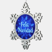 Feliz Navidad - Snowburst Tin Sneeuwvlok Ornament (Rechts)