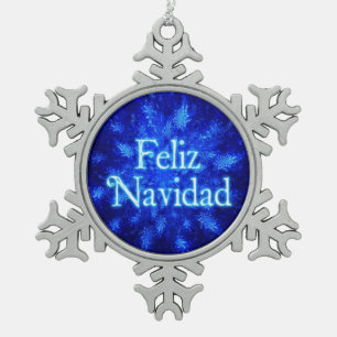 Feliz Navidad - Snowburst Tin Sneeuwvlok Ornament