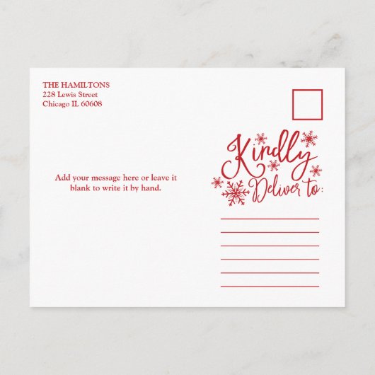 Feliz Navidad Snowflake Rustic 4 Kerstfoto's Briefkaart (Achterkant)