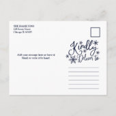 Feliz Navidad Snowflake Rustic 4 Kerstfoto's Briefkaart (Achterkant)