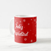 Feliz Navidad Snowflakes Koffiemok (Voorkant links)