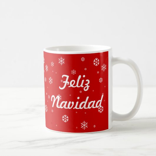 Feliz Navidad Snowflakes Koffiemok (Rechts)