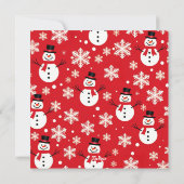 Feliz Navidad Snowmen Red Gepersonaliseerde Kerst Feestdagenkaart (Achterkant)