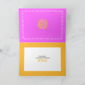 Feliz Navidad Snowy Branches op FUSCHIA-PINK Feestdagen Kaart (Binnen)