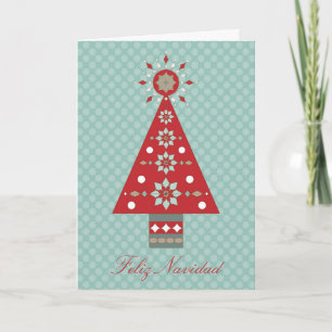 Feliz Navidad Southwestern Christmas Tree Greeting Feestdagen Kaart