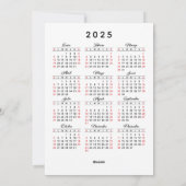 Feliz Navidad Spaans 2025 Kalender Roze Gnoom Feestdagenkaart (Achterkant)