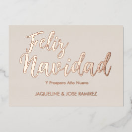 Feliz Navidad Spaans Goud Folie Kerstkaart Folie Feestdagenkaart