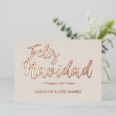 Feliz Navidad Spaans Goud Folie Kerstkaart Folie Feestdagenkaart (Staand Voorkant)