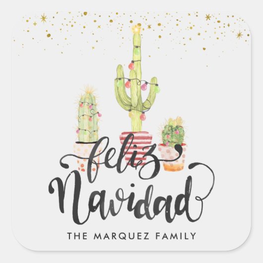 Feliz Navidad | Spaans Kerst sticker (Voorkant)