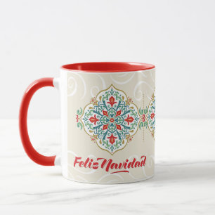 Feliz Navidad Spaans Mexico Tegel Rode Kerst Mok