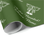 Feliz Navidad Spaans Vrolijk Kerstfeest op maat Cadeaupapier (Rol Hoek)