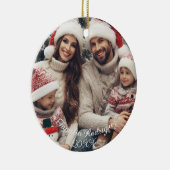 Feliz Navidad Spaanse Candy Cane Rood en Groen Keramisch Ornament (Rechts)