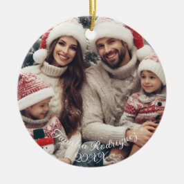 Feliz Navidad Spaanse Candy Cane Rood en Groen Keramisch Ornament