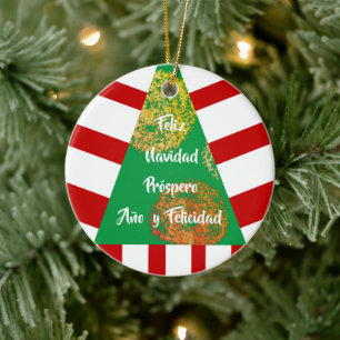 Feliz Navidad Spaanse Essential Kerstboom Keramisch Ornament
