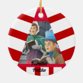 Feliz Navidad Spaanse Essentiële Kerstboom Keramisch Ornament (Achterkant)