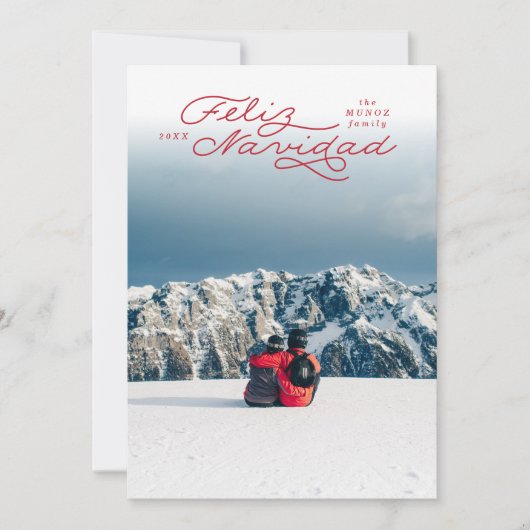 Feliz Navidad, Spaanse Kaart, fotokaart Feestdagenkaart (Voorkant)
