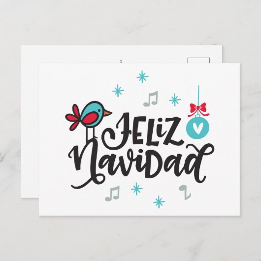 Feliz Navidad, Spaanse kerst Briefkaart (Voorkant / Achterkant)