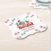 Feliz Navidad Spaanse kerst Kartonnen Onderzetters (Gekanteld)
