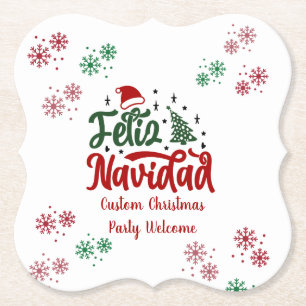 Feliz Navidad Spaanse kerst Kartonnen Onderzetters