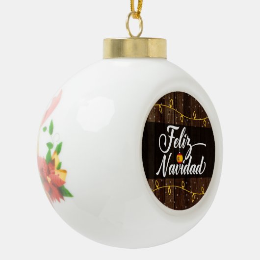 Feliz Navidad Spaanse kerst Keramische Bal Ornament (Links)