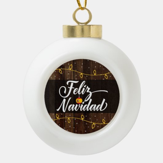 Feliz Navidad Spaanse kerst Keramische Bal Ornament (Voorkant)