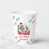 Feliz Navidad Spaanse kerst Papieren Bekers (Voorkant)