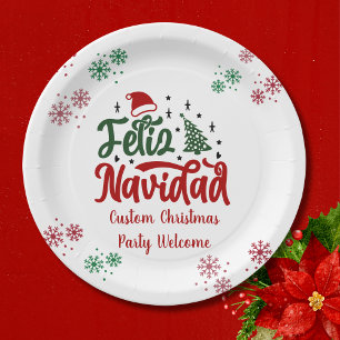 Feliz Navidad Spaanse kerst Papieren Bordje