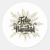 Feliz Navidad Spaanse Kerst stickers (Voorkant)