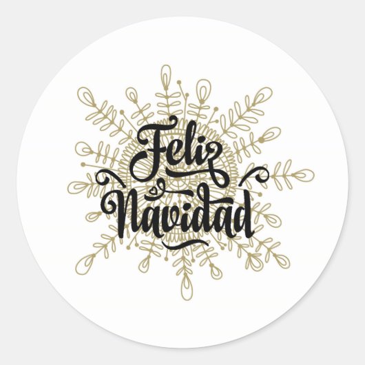 Feliz Navidad Spaanse Kerst stickers (Voorkant)