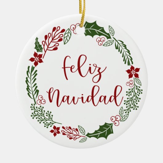 Feliz Navidad, Spaanse kerstavond Keramisch Ornament (Voorkant)