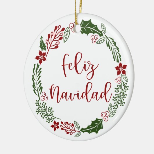 Feliz Navidad, Spaanse kerstavond Keramisch Ornament (Links)