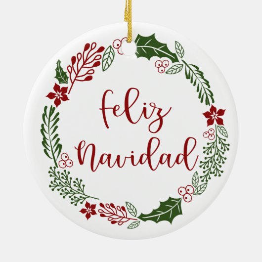 Feliz Navidad, Spaanse kerstavond Keramisch Ornament (Achterkant)