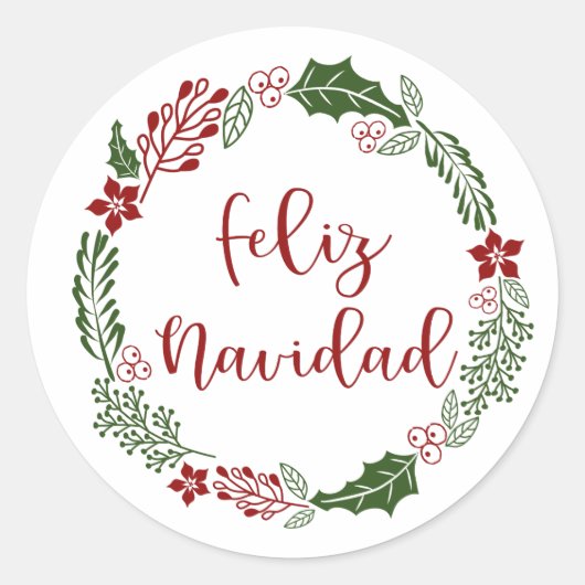 Feliz Navidad, Spaanse kerstavond Ronde Sticker (Voorkant)