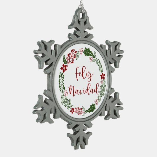 Feliz Navidad, Spaanse kerstavond Tin Sneeuwvlok Ornament (Links)