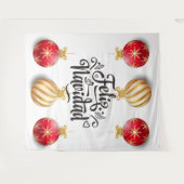 Feliz Navidad Spaanse kerstbaubels Wandkleed (Voorkant (horizontaal))