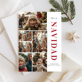 Feliz Navidad Spaanse Kerstfamilie 6 Foto Feestdagenkaart