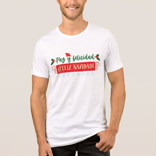 Feliz Navidad Spaanse kerstFeestdagen Tri-Blend Shirt (Voorkant)