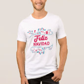 Feliz Navidad Spaanse kerstFeestdagen Tri-Blend Shirt (Voorkant)