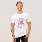 Feliz Navidad Spaanse kerstFeestdagen Tri-Blend Shirt (Voorkant volledig)