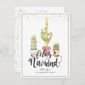 Feliz Navidad | Spaanse kerstgroet Feestdagenkaart (Voorkant / Achterkant)