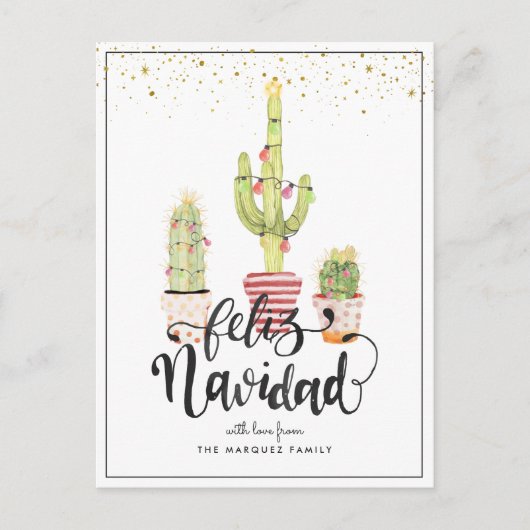 Feliz Navidad | Spaanse kerstgroet Feestdagenkaart (Voorkant)