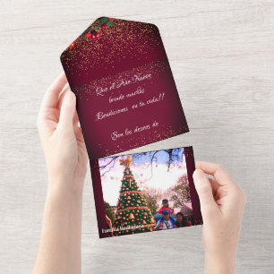 Feliz Navidad Spaanse kerstgroeten All In One Uitnodiging