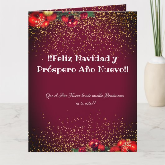 Feliz Navidad Spaanse kerstgroeten Kaart (Voorkant)