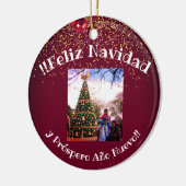 Feliz Navidad Spaanse kerstgroeten Keramisch Ornament (Links)