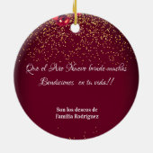 Feliz Navidad Spaanse kerstgroeten Keramisch Ornament (Achterkant)