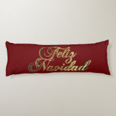 Feliz Navidad Spaanse Kerstmis Bourgondië en Goud Lichaamskussen (Achterkant)