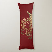 Feliz Navidad Spaanse Kerstmis Bourgondië en Goud Lichaamskussen (Achterkant (Verticaal))